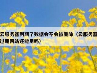 云服务器到期了数据会不会被删除（云服务器过期网站还能用吗）