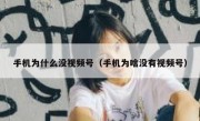 手机为什么没视频号（手机为啥没有视频号）