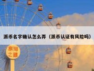 派币名字确认怎么弄（派币认证有风险吗）