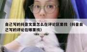 自己写的抖音文案怎么在评论区里找（抖音自己写的评论在哪里找）