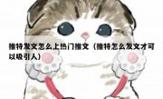 推特发文怎么上热门推文（推特怎么发文才可以吸引人）