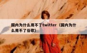 国内为什么用不了twitter（国内为什么用不了谷歌）