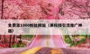 免费涨1000粉丝网站（黑科技引流推广神器）