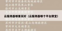 云服务器哪里买好（云服务器哪个平台便宜）