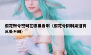 樱花账号密码在哪里看啊（樱花号限制渠道有三处不同）