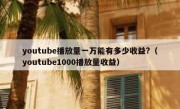 youtube播放量一万能有多少收益?（youtube1000播放量收益）