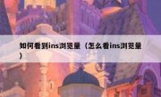如何看到ins浏览量（怎么看ins浏览量）