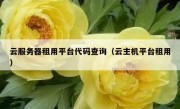 云服务器租用平台代码查询（云主机平台租用）