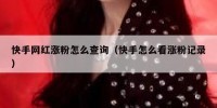 快手网红涨粉怎么查询（快手怎么看涨粉记录）