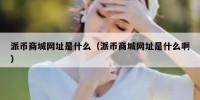 派币商城网址是什么（派币商城网址是什么啊）