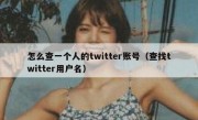 怎么查一个人的twitter账号（查找twitter用户名）