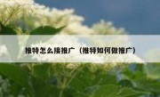 推特怎么接推广（推特如何做推广）