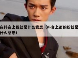 在抖音上粉丝是什么意思（抖音上面的粉丝是什么意思）
