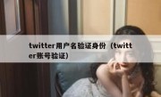 twitter用户名验证身份（twitter账号验证）