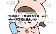 youtube一千播放量多少钱（youtube一千万播放量多少钱）