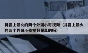 抖音上最火的两个外国小哥视频（抖音上最火的两个外国小哥视频是真的吗）