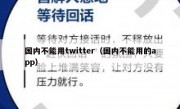 国内不能用twitter（国内不能用的app）