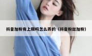 抖音加粉有上限吗怎么弄的（抖音粉丝加粉）