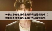 ins粉丝多有收益吗是真的吗还是假的呀（ins粉丝多有收益吗是真的吗还是假的呀）