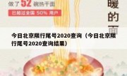 今日北京限行尾号2020查询（今日北京限行尾号2020查询结果）