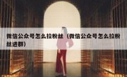 微信公众号怎么拉粉丝（微信公众号怎么拉粉丝进群）
