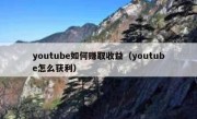 youtube如何赚取收益（youtube怎么获利）