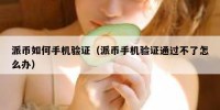 派币如何手机验证（派币手机验证通过不了怎么办）