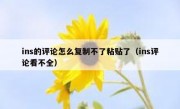 ins的评论怎么复制不了粘贴了（ins评论看不全）