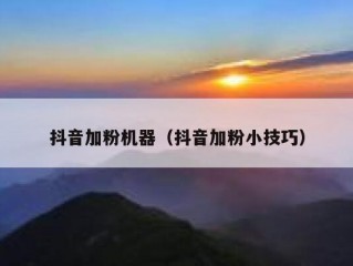 抖音加粉机器（抖音加粉小技巧）