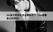 ins自己的评论怎么删除不了（ins能删自己的评论）