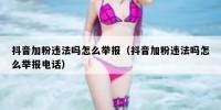 抖音加粉违法吗怎么举报（抖音加粉违法吗怎么举报电话）