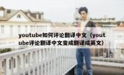 youtube如何评论翻译中文（youtube评论翻译中文变成翻译成英文）