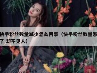 快手粉丝数量减少怎么回事（快手粉丝数量涨了 却不见人）