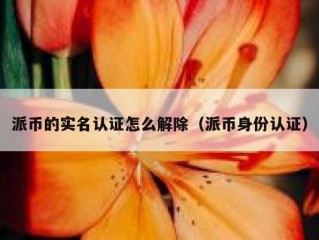 派币的实名认证怎么解除（派币身份认证）
