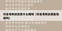抖音有粉丝后靠什么赚钱（抖音有粉丝就能变现吗）