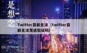 Twitter目前无法（twitter目前无法发送验证码）