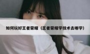 如何玩好王者荣耀（王者荣耀学技术去哪学）