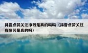 抖音点赞关注挣钱是真的吗吗（抖音点赞关注有酬劳是真的吗）