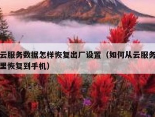 云服务数据怎样恢复出厂设置（如何从云服务里恢复到手机）