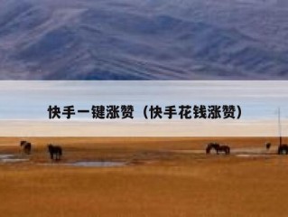 快手一键涨赞（快手花钱涨赞）