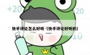 快手评论怎么好听（快手评论好听的）
