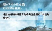抖音加粉丝赚钱是真的吗吗还是假的（抖音加粉app）