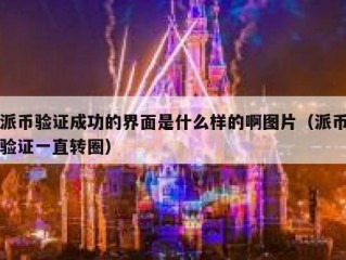 派币验证成功的界面是什么样的啊图片（派币验证一直转圈）