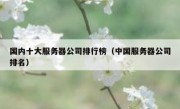 国内十大服务器公司排行榜（中国服务器公司排名）