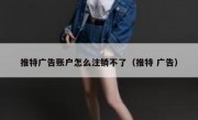 推特广告账户怎么注销不了（推特 广告）