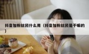 抖音加粉丝团什么用（抖音加粉丝团是干嘛的）