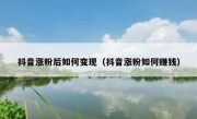 抖音涨粉后如何变现（抖音涨粉如何赚钱）