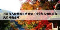 抖音加入粉丝团有啥好处（抖音加入粉丝团有风险吗安全吗）