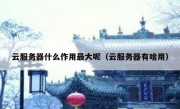 云服务器什么作用最大呢（云服务器有啥用）