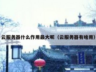 云服务器什么作用最大呢（云服务器有啥用）